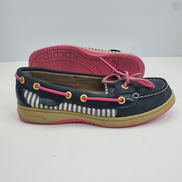 Sperry Top-Sider Preppy Casual Boat Shoes Loafers Women's Pink and Blue Size 5M - Picture 11 of 12